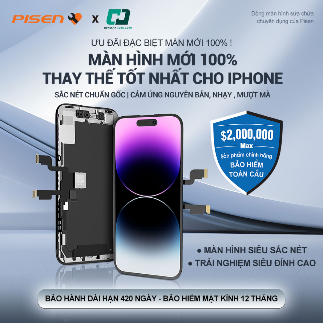 PISEN HỢP TÁC VỚI HOÀNG HÀ MOBILE RA MẮT DỊCH VỤ SỬA CHỮA THAY THẾ MÀN HÌNH CHẤT LƯỢNG CAO